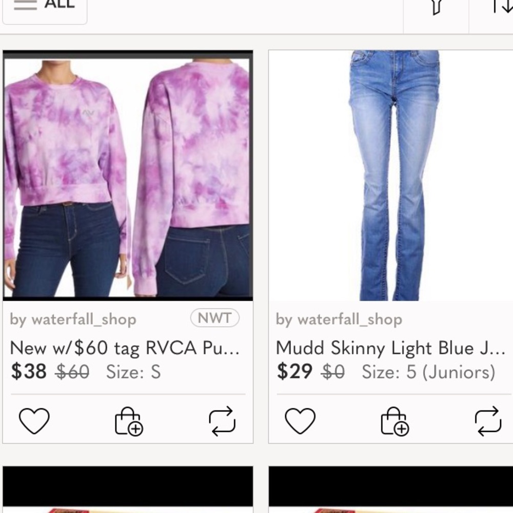$55 Bundle (firm price) New w/ $60tag szS RVCA Sweater & Mudd skinny jeans sz4/5